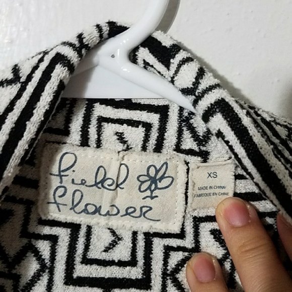 Anthropologie Field Flower Stamped Jacquard Cardigan - Picture 4 of 5